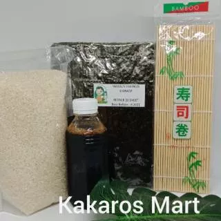 Paket Sushi Halal ( Beras+Nori+Kecap asin+Sushi mat )