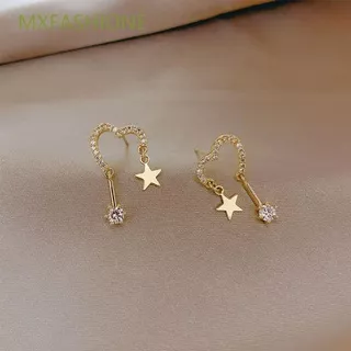 MXFASHIONE Ladies Stud Earrings Fashion Jewelry Heart Earrings Women Love Heart Cute Star Sweet Zircon Women Gift/Multicolor