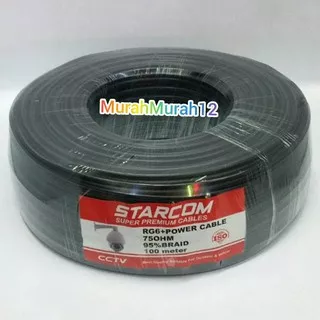 kabel Coaxial Rg 6 + power STARCROM 50m Cable kamera Cctv 50 Meter