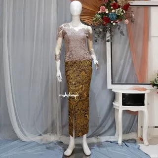 PROMO SETELAN KEBAYA SABRINA MODIFIKASI BROKAT MODERN KEBAYA WISUDA LAMARAN KONDANGAN BROKAT MURAH BEST SELLER ROK PISANG BALI