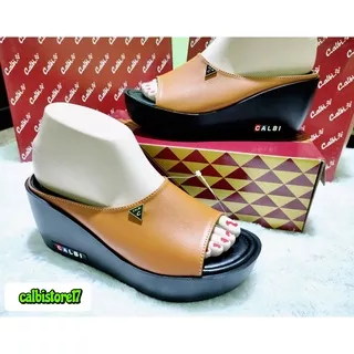 (( READY KUNIR )) SANDAL CALBI SELOP POLOS MODEL WEDGES CASUAL