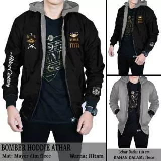 Bomber athar / bomber hoodie athar / bomber hoodie / bomber kerudung / jaket motor / jaket murah