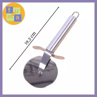 Pisau Cutter Pizza Pisau Pemotong Pizza Bentuk Roda Stainless Steel/ alat pemotong pizza stainless steel