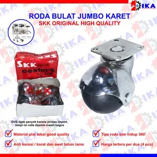 Roda Caster Roda Etalase Roda Bulat Karet SKK TG 50 UKURAN JUMBO Roda Kursi Lemari Rak 1 KTK