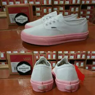 Sepatu Vans Authentic X Anti Social Social Club Full All White Putih Sol Pink DT BNIB