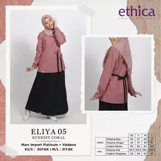 ( SETELAN ETHICA ELIYA 05 ) SUNKIST CORAL, DEEP FOREST, DARK GULL GREY