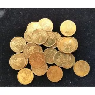 Uang kuno koin Rp 100 mahar nikah duit lama jadul gambar karapan sapi kuningan unik seserahan