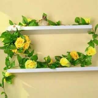 Bunga Mawar Rambat Artificial (Kuning)