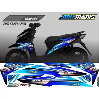 COD-STRIPING CUSTOM MOTOR HONDA BEAT NEW ESP DAN BEAT STREET TAHUN 2016-2018 MOTIF ROAD RACE NEW