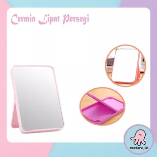 Kaca Rias Make Up / Cermin Lipat Persegi Portable Beauty Mirror /Cermin Duduk