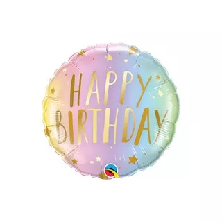 Birthday Pastel Ombre & Stars Qualatex | Balon Foil Ulang Tahun