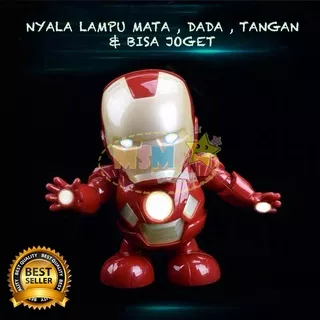 * FREE MERMAID LAMPU *  MSM Mainan Anak Robot Iron Man Smart Dance Hero Robot Super Hero Joget