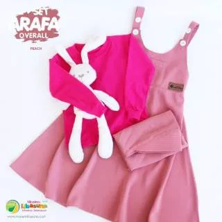 Set Arafa OVERALL Anak Putri Warna TELOR ASIN & PEACH by Moslem Libasuna