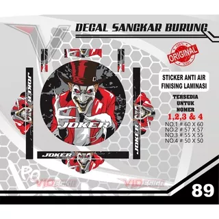 Decal sangkar Murai No. 1 2 3 dan 4 / Stiker tebok sazime ebod jaya / Motif JOKER