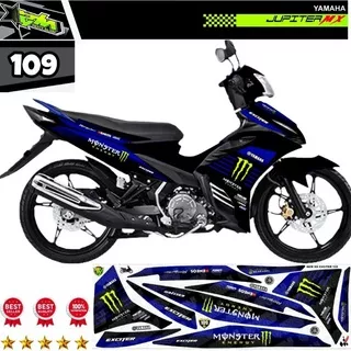 Decal Sticker Striping Variasi Jupiter Mx 135 New 2011-2016 - Jupiter Mx 135 New 5Speed - Jupiter Mx 2011 Keatas - NJMX | Motif MONSTER Moto GP | Yamaha Spark 135/Yamaha Exciter R 135/Yamaha LC 135/Yamaha Sniper 135/Yamaha CryptonX 135 |¹??