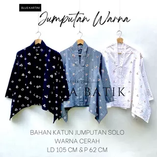 PREMIUM Batik Blus Jumputan Katun Kartini Kekinian Harga Murah Kebaya Outfit Monochrome Blouse Jahit Bahan Kain