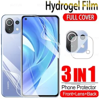 Film Hydrogel 3 in 1 Pelindung Layar Lensa Kamera Depan Belakang Untuk Xiaomi Xiomi MI 11 MI11 Lite Pro Ultra 4G 5G
