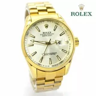 Jam Tangan Pria Rolex Oyster Date Just Full old Free Box Kancing
