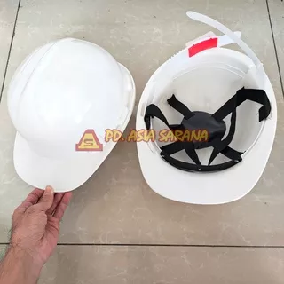 [Putih] Safety Helmet Full Set / Helm Proyek Helem Bangunan Tali Dagu