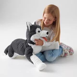 IKEA LIVLIG - boneka anjing siberian husky 57 cm / mainan boneka anak