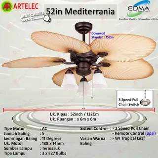 Kipas Angin Gantung MT.EDMA 52in MEDITERRANIA Kipas Angin Plafon kipas angin dekorasi Mt Edma