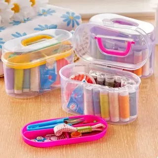 1 set alat Jahit & benang warna lengkap Sewing box - Paket Benang dan Jarum Komplit