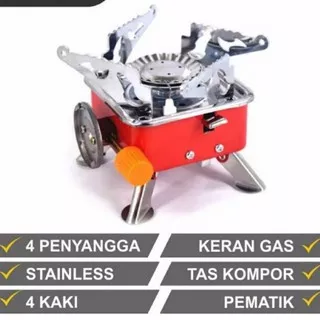 KOMPOR MINI CAMPING KEMAH STAINLESS KOMPOR PORTABLE GAS KALENG KOMPOR HIKKING KOMPOR KECIL K 202