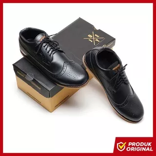 KING BLACK ORIGINAL x JOEY Sepatu Casual Pantofel Hitam Pria Formal Kerja Kantor Kuliah Footwear Ori