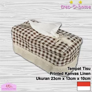 Tren-D-home - Tempat sarung tisu kotak motif bahan kain kanvas persegi panjang ruang tamu rumah tissue box cover minimalis style murah  23 cm x 13 cm x 10 cm - NMs