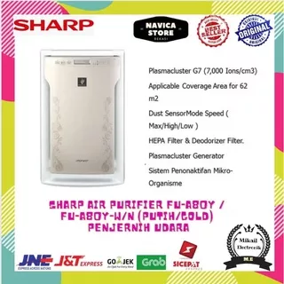 Sharp Air Purifier FU-A80Y / FU-A80Y-W/N (Putih/Gold) Penjernih Udara
