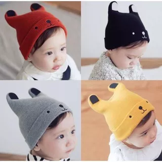 Topi Kupluk Rajut Bayi Telinga Doggy / Topi Kupluk Cat & Bear / Kupluk Anak Bayi