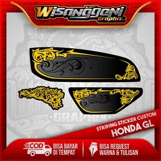 STRIPING STICKER DECAL HONDA GL 100 CUSTOM 8 STIKER MOTOR VARIASI