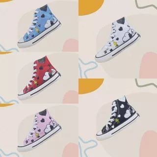 SEPATU BOOTS ANAK CEWEK COWOK SNEAKERS CONVERS KARAKTER SNOOPY BOOT