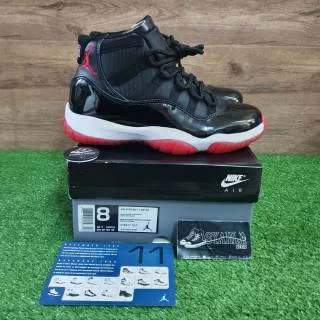 SEPATU PRIA NIKE AIR JORDAN 11 RETRO BLACK RED WHITE 100% PK VERSION ORIGINAL BNIB FREE KAOS KAKI