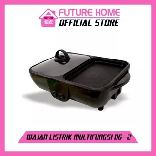 Panci Wajan Mini elektrik Hotpot Steamboat & Grill Pan Bbq Multifungsi 2In1 Shabu panci wajan serbaguna anti lengket