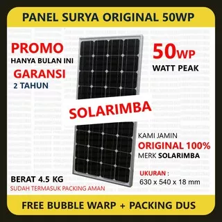 PANEL SURYA SOLAR CELL SOLAR PANEL TENAGA SURYA MINI 50WP MEREK SOLARIMBA ORIGINAL