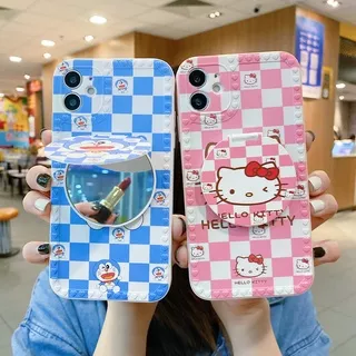 HC| Casing Hp Vivo S1 Pro Y21T Y15S Y15A Y21 Y21S Y33S Y51 Y31 Y51A Y53S Y12S Y20i Y20S G Y20 2021 Y11 Y12 Y15 Y17 Y50 Y30 Y30i Y65 Y19 Y91C Y1S Y91 Y93 Y95 Y81 Y81i V5s V5 Lite V5 Plus V9 V20 SE V21E V21 Soft Doraemon Hello Kitty Cartoon Mirror Case