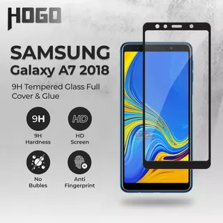 Tempered Glass SAMSUNG Galaxy A7 2018 HOGO Full Cover Anti Gores Kaca