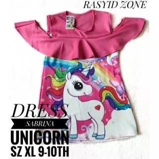 TGFRZ52 GOSYEN DRESS SABRINA ANAK TANGGUNG ABG CEWEK PEREMPUAN BRANDED MODIS SCUBA IMPOR UNICORN