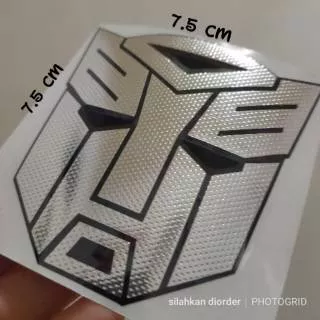 Stiker transformers putih 7.5cm x 7.5cm