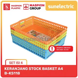 (ISI 2PCS) Maspion PLA B-KS118 Keranjang Plastik Serbaguna Ukuran A4 Stock Basket A4 B KS118