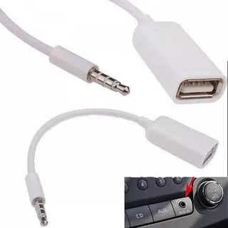 Kabel AUX Audio Plug Jack 3.5mm Male To USB 2.0 Female Adapter Kabel AUX to USB Port