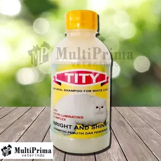 Shampo Cat TITY 250 ml Pemutih dan Pencerah Natural Shampoo For White Coat Whitening