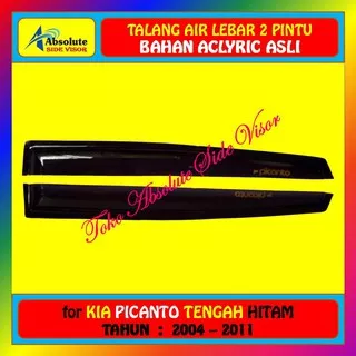 Talang Air (Tengah) Kia Picanto 2004-2011 - Model Lebar - Warna Hitam - Merk Absolute