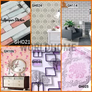 Wallpaper Dinding Wallpaper Stiker Wallpaper dinding Anak Gh Premium Quality 45Cm X 10Mtr Shabby Chic (Batik Elegan)