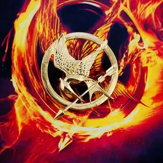 New HUNGER GAMES Pin Brooch inspired mockingjay with arrow retro Golden