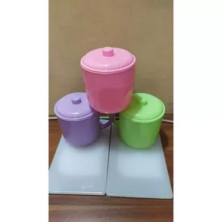 Mug Plastik / Mug Pakai Tutup / Mug Warna