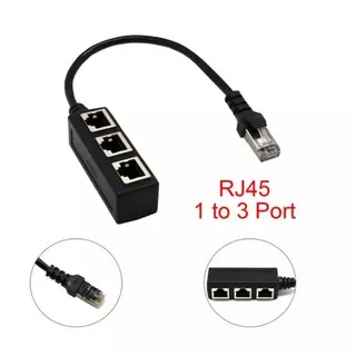 xon splitter ethernet rj45 kabel adapter cabang 3 port LAN jaringan plug konektor extension network