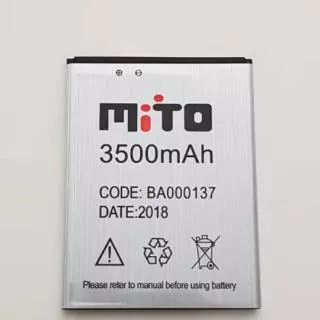 Batre bateray battrr baterai batere Mito A62 BA000137 Original  A62 Ba000137