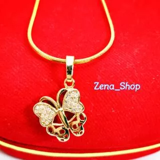 Kalung Titanium Gold Wanita Motif Kupu-kupu Cantik..... Zena_Shop